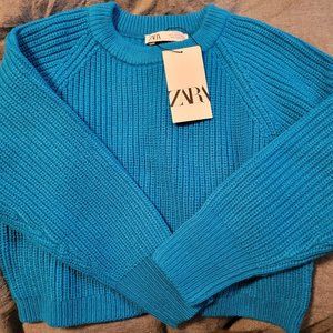 Zara Electric Blue Cropped Sweater